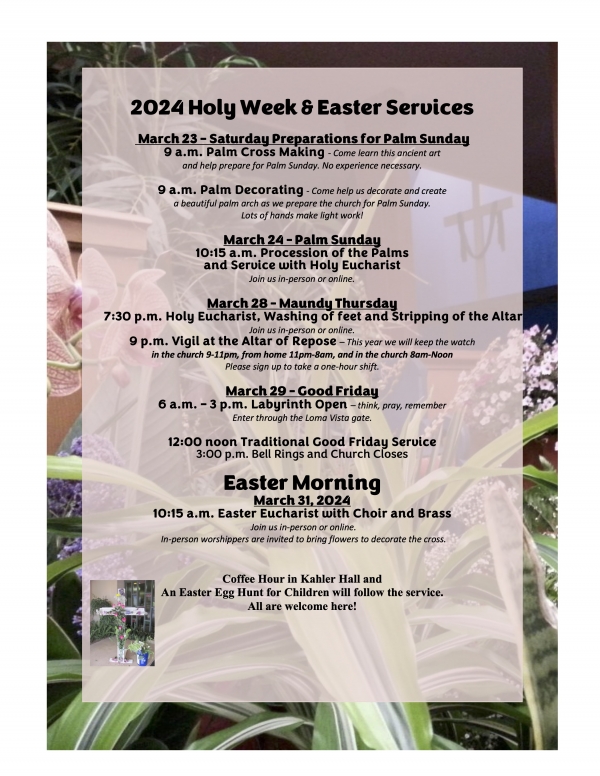 Holy Week and Easter at St. Paul's Ventura